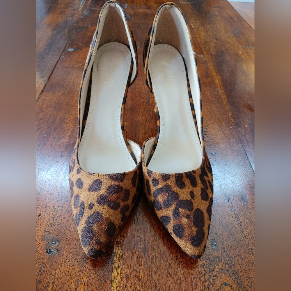 Catherine Malandrino Black & Brown Leopard Heels ~ Size 8.5